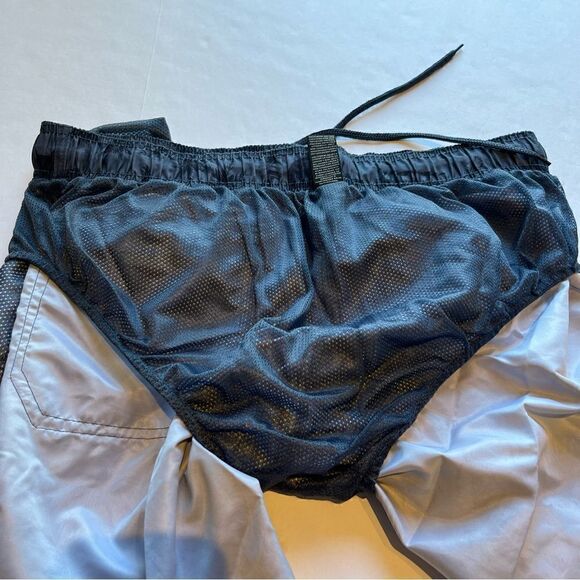 OP Men's Swim Trunks Navy/Steel Blue Tropical Design Size Large(36-38) - Picture 6 of 10